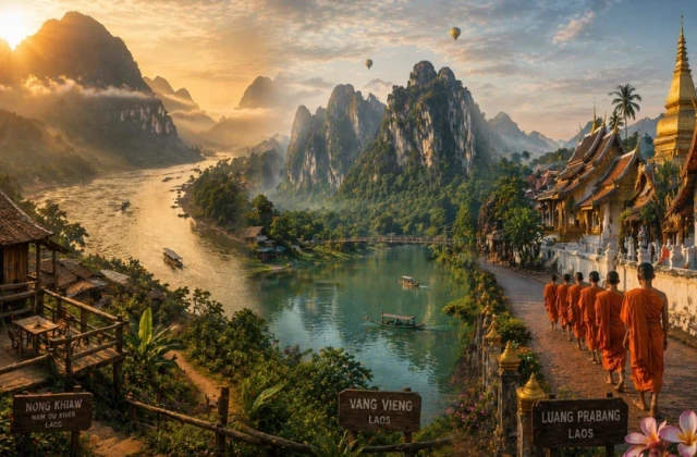 Du Lịch Laos Nature 5N4Đ: Nong Khiaw – Vang Vieng – Luang Prabang Khám Phá Thiên Nhiên