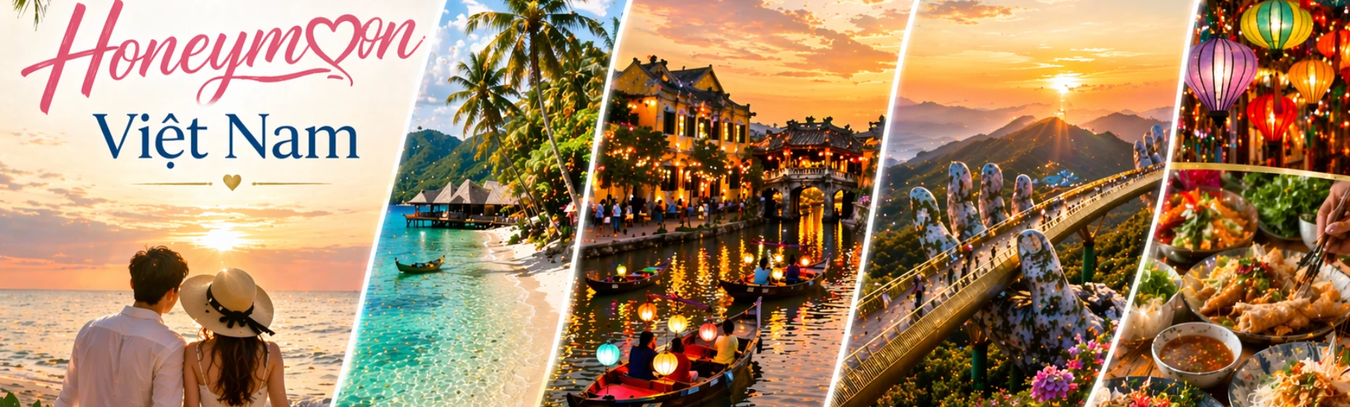 Tour Honeymoon Việt Nam: Phú Quốc – Hội An – Đà Nẵng Trọn Gói